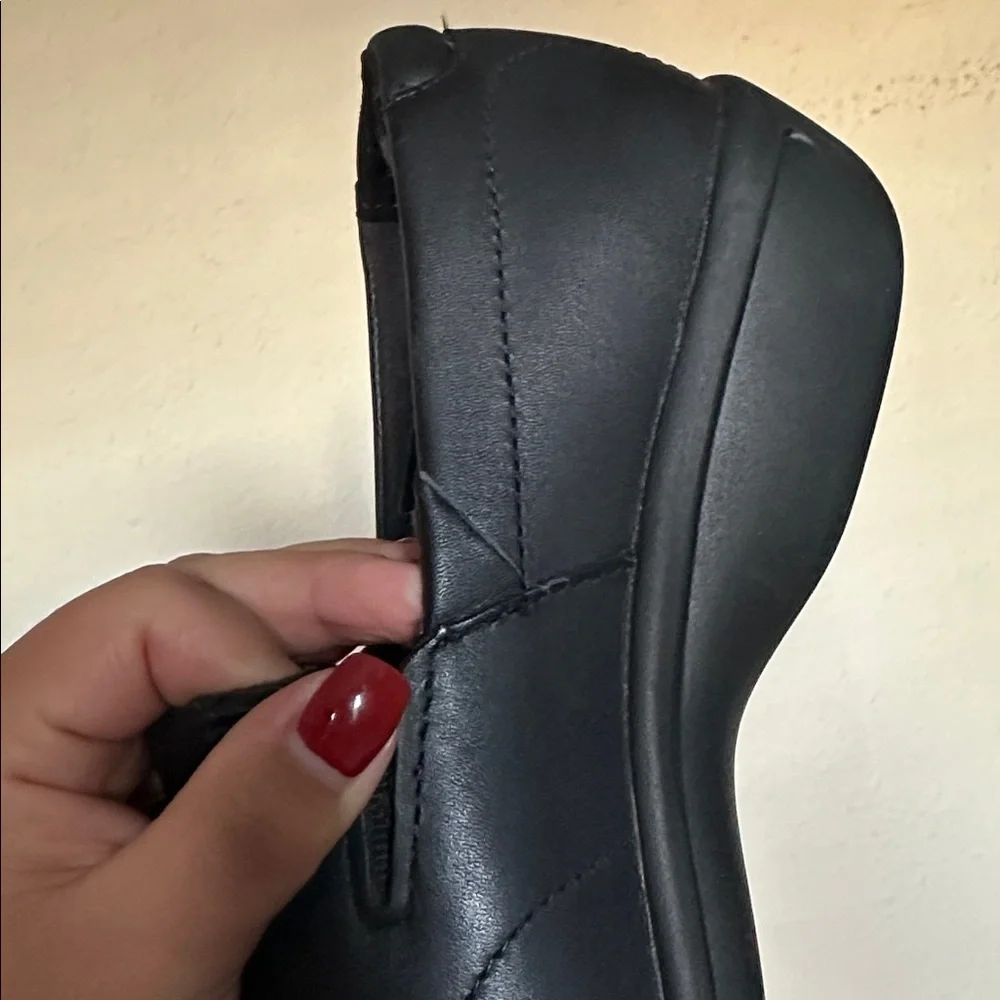 Worx Womens Black Leather Slip On Work Comfort Slip Resistant Shoes Sz‎ 10 M